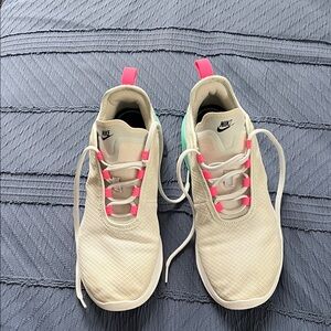 Nike Women's Sneakers - Beige and Pink